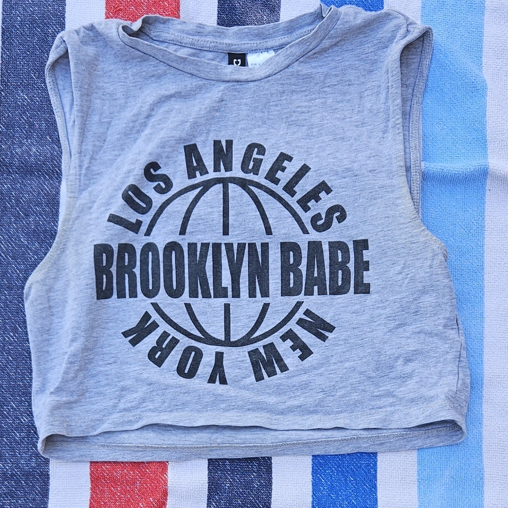 Gray Sleeveless Crop Top